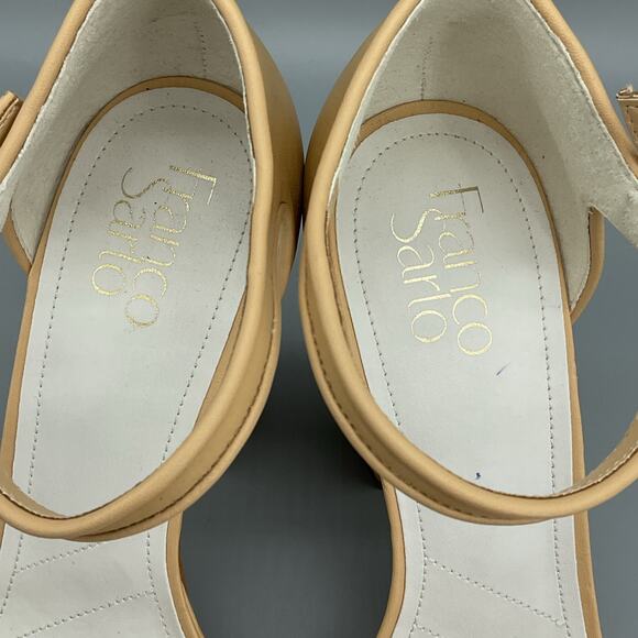 NEW Franco Sarto Women’s Dima Open Toe Pumps Beige Size 9M - Picture 6 of 10